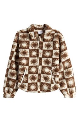PacSun Kids' High Pile Fleece Jacket in Sunburst Check