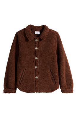 PacSun Kids' Homecoming High Pile Fleece Jacket in Pinecone