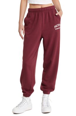 PacSun Logo Cotton Blend Fleece Joggers in Windsor Wine