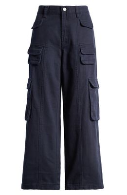PacSun Mid Rise Baggy Cargo Pants in Navy Blazer