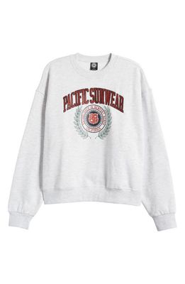 PacSun Pac Crest Crewneck Cotton Blend Sweatshirt in Heather Grey