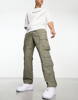 PacSun Parker baggy cargo pants in dusty olive-Green