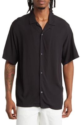 PacSun Resort Short Sleeve Button-Up Shirt in Black