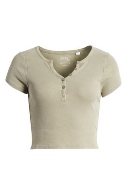 PacSun Rib Cotton Henley Top in Vetiver