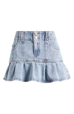 PacSun Ruffle Denim Miniskirt in Indigo