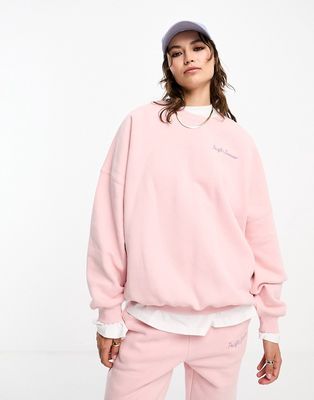 Pacsun script slogan crew neck sweater in silver pink - part of a set