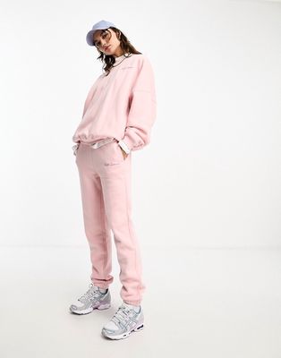 Pacsun script slogan wide leg sweatpants in silver pink - part of a set