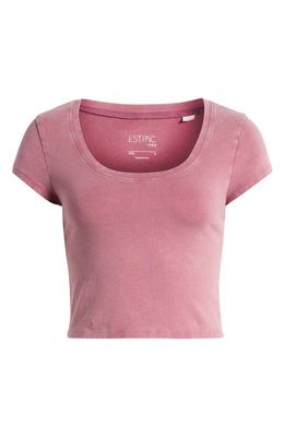 PacSun Treat Yourself Crop T-Shirt in Damson With Neo Mineral Wash
