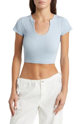 PacSun U-Neck Crop T-Shirt in Celestial Blue