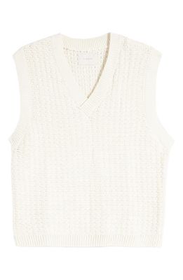 PacSun V-Neck Knit Sweater Vest in Cream