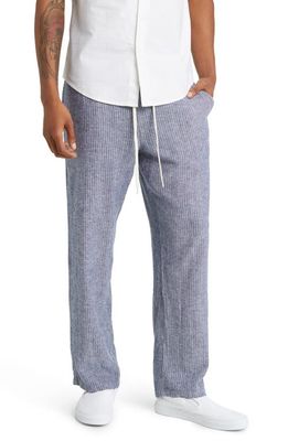 PacSun Wilder Stripe Linen Blend Drawstring Pants in Blue