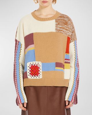 Padana Oversized Patchwork Crochet Sweater