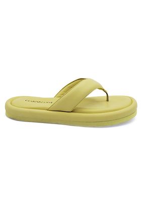 Padded Leather Thong Sandals