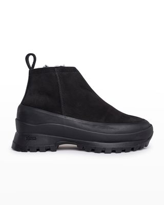 Paderno Suede Shearling Zip Boots