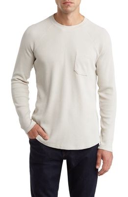 PAIGE Abe Thermal Knit Baseball T-Shirt in Cracked Plaster