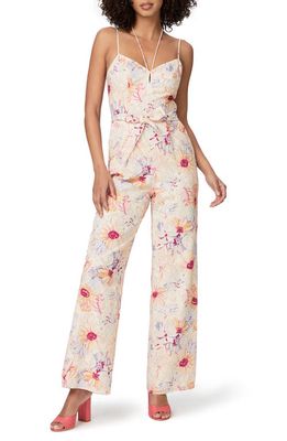 PAIGE Akari Floral Cotton & Linen Jumpsuit in Cream Multi