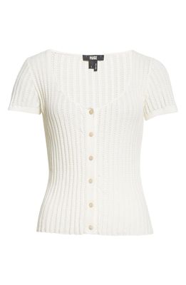 PAIGE Anthy Open Stitch Knit Top in White