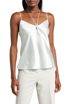PAIGE Arina Imitation Pearl Silk Camisole in Ice Flow