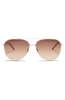 PAIGE Charlie 58mm Gradient Aviator Sunglasses in Rose Gold