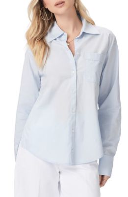 PAIGE Christa Cotton Button-Up Shirt in Oxford Blue