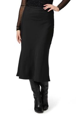 PAIGE Cicely Bias Cut Midi Skirt in Black