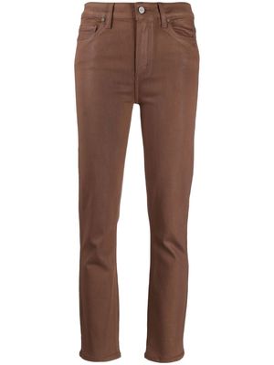 PAIGE Cindy coated straight-leg jeans - Brown