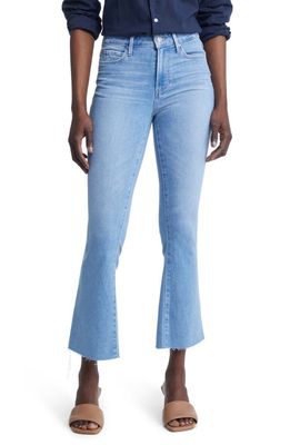 PAIGE Colette Raw Hem High Waist Crop Flare Jeans in Sky Touch Distressed