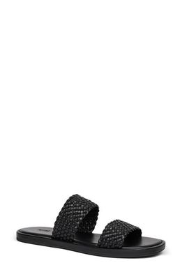 PAIGE Dakota Basket Weave Slide Sandal in Black