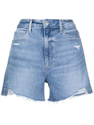 PAIGE Dani distressed-effect denim shorts - Blue