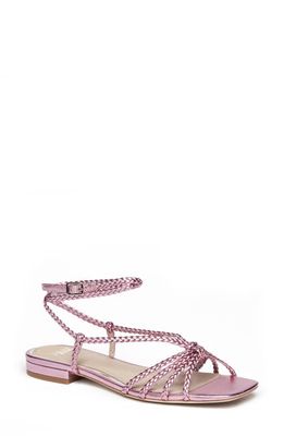PAIGE Deanna Ankle Strap Sandal in Pink Metallic