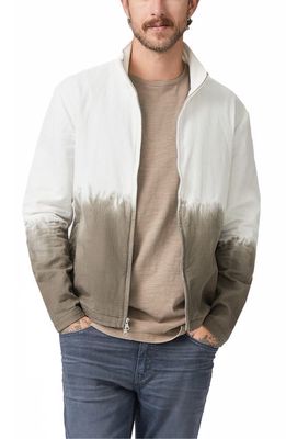 PAIGE Descanso Ombré Cotton Zip-Up Jacket in White W/French Press