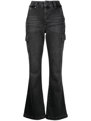 PAIGE Dion 32 high-rise flared cargo jeans - Black