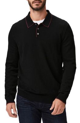 PAIGE Dobson Polo Sweater in Black Sapphire /Sunset Wine