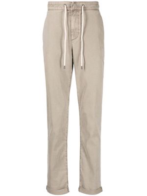 PAIGE drawstring-waist tapered trousers - Brown