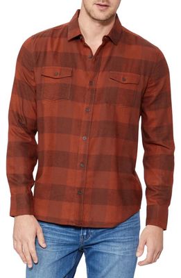 PAIGE Everett Plaid Flannel Button-Up Shirt in Cherry Clay