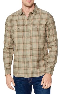 PAIGE Everett Plaid Flannel Button-Up Shirt in French Haze