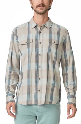 PAIGE Everett Plaid Flannel Button-Up Shirt in Fresh Moss