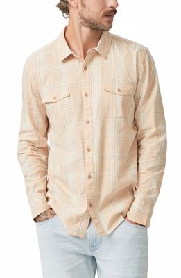 PAIGE Everett Plaid Flannel Button-Up Shirt in Iced Peach
