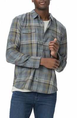 PAIGE Everett Plaid Flannel Button-Up Shirt in Midnight Orchard
