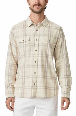 PAIGE Everett Plaid Flannel Button-Up Shirt in Misty Day
