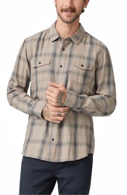PAIGE Everett Plaid Flannel Button-Up Shirt in Oak Sky