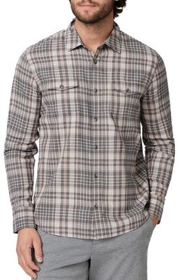PAIGE Everett Plaid Flannel Button-Up Shirt in Rose Ink