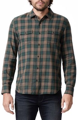PAIGE Everett Plaid Flannel Button-Up Shirt in Shadow Quartz