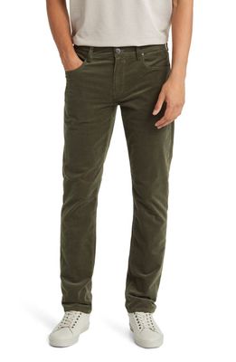 PAIGE Federal Corduroy Slim Straight Leg Pants in Forest Shadow
