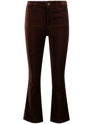 PAIGE flared cropped trousers - Brown