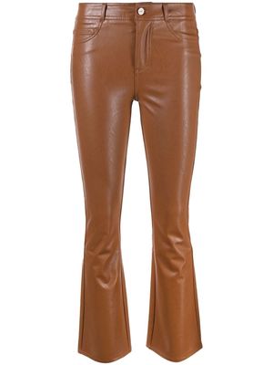 PAIGE flared faux-leather trousers - Brown