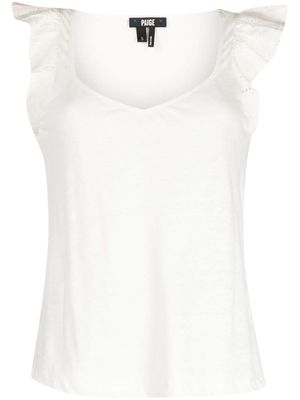 PAIGE Giulia ruffle sleeves linen blouse - White