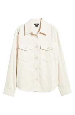 PAIGE Harlee Cotton Corduroy Shacket in Ivory