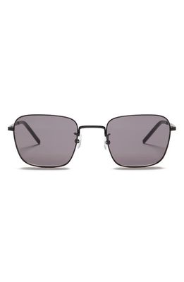 PAIGE Harper 52mm Square Sunglasses in Black Satin With Grey Lens