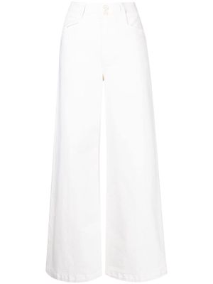 PAIGE Harper high-rise wide-leg jeans - White